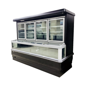 Combinaison de <span class=keywords><strong>congélateur</strong></span> coffre à porte coulissante plate de supermarché de grande capacité avec <span class=keywords><strong>congélateur</strong></span> vertical à porte en verre <span class=keywords><strong>congélateur</strong></span> d'île - Product Image 1