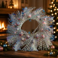 Guirlande de Noël décorative en polyester, de qualité supérieure, pour centres commerciaux, maisons, intérieur, arbres, fêtes, mariages, événements et présentations.