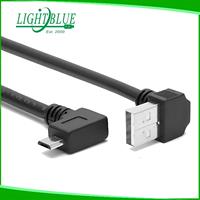 Câble Micro USB à Angle ascendant de 90 degrés, charge rapide, synchronisation de données USB 2.0 compatible avec Samsung Galaxy S7 Edge S6 S5, Moto E6 5 4, LG