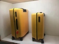 Valise cabine moderne en polycarbonate à coque rigide, 4 roues, poignée télescopique, personnalisable, jaune, ensembles de valises rigides, polyester écologique