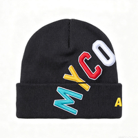 Bonnets unisexes de haute qualité MYCOOL, vente directe d'usine, bonnets amples personnalisés, hiver, broderie 3D, design de personnage, 100% coton