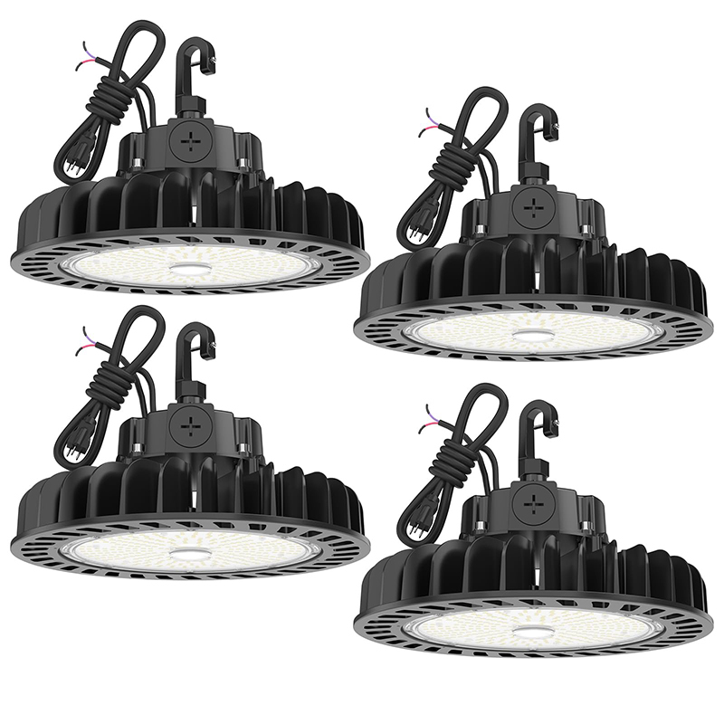 UFO Aluminum Industrial High Bay Light 150W 21750lm 5000K 1-10V Dimmable ETL Listed IP66 3-Year Warranty Water Resistant US Hook