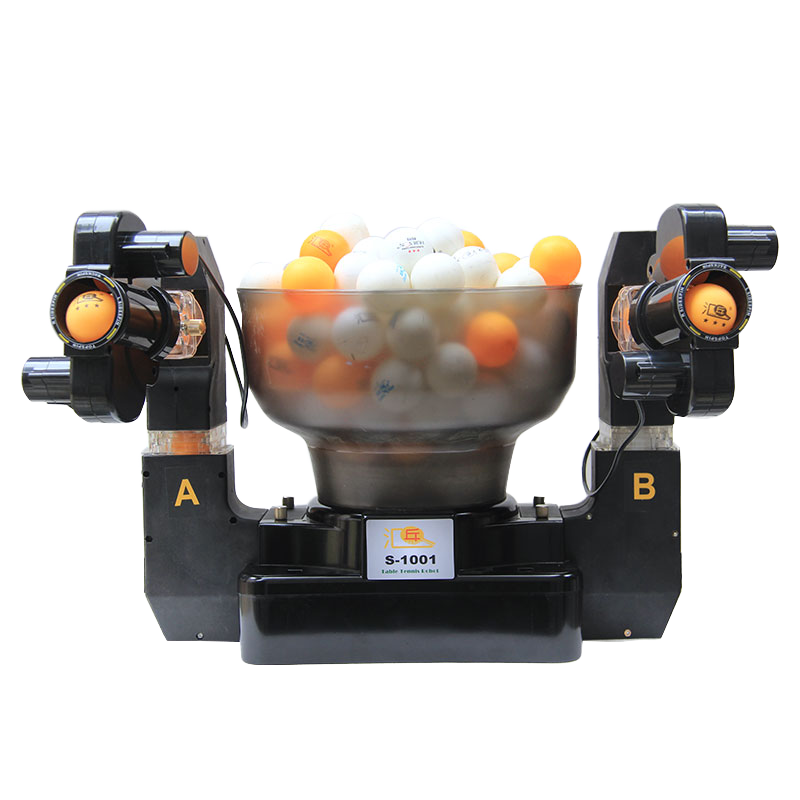 HUIPANG HP-S1001 Plastic Automatic Training Table Tennis Serve Robot Two Service Heads Two Exits 30-80 Balls/Minute