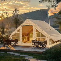 Tente de camping d'extérieur portable, coupe-vent, anti-poussière, imperméable, en tissu Oxford épaissi, en PVC, gonflable, quatre saisons