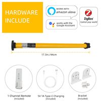 Moteur pour stores motorisés A-OK AM25 Zigbee, moteur tubulaire de 25 mm avec télécommande et application Tuya, compatible Alexa ou Google Home