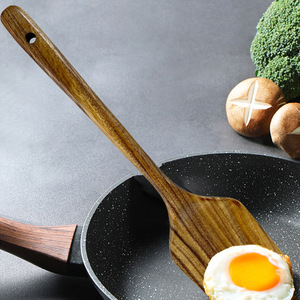 Wooden Kitchen Utensil Set 6 Pieces Teak Spatulas Spoon Pasta Ladle Cooking Tools Food Safe Hand Wash Only - Product Image 3