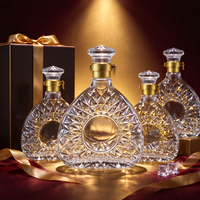 Bouteille de liqueur en verre de 750 ml, bouteille de brandy en verre, bouteille de liqueur en verre personnalisée, bouteille de liqueur en verre vide, bouteille de liqueur en verre avec bouchon