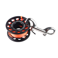 Bobine de ligne de pêche sous-marine, bobine de ligne en alliage d'aluminium, 15 mètres 30 mètres avec double hameçon, plusieurs couleurs disponibles