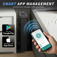 Coffre-fort de chevet en acier avec empreinte digitale, mot de passe, clé, WiFi, Bluetooth, télécommande, détection de température et d'humidité, indicateur de temps et de batterie