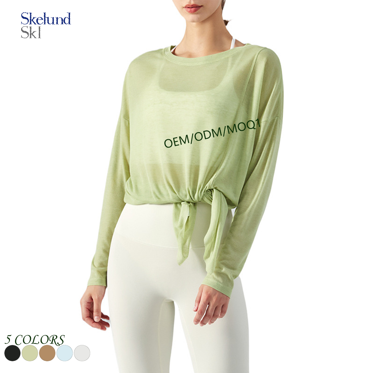 Customized Wholesale Women's Summer Lightweight One - Side Split Long - Sleeve Yoga Cover up Loose Running Fitness Top