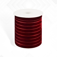 OKAY Sherry Velvet Ribbon 3/8 pouces simple face 100% Nylon pour tour de cou emballage cadeau cheveux arcs et arbre de Noël