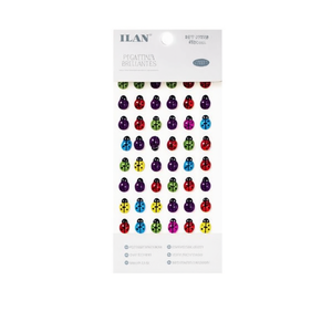 Adesivi Ilan Glitter Ladybug 10x13mm multicolori 48 pezzi per lavori artigianali - Product Image 1