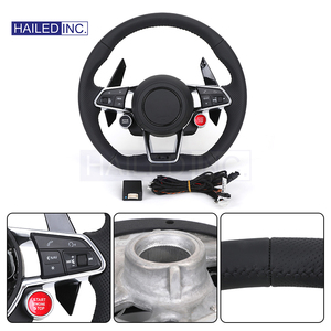 Volante de cuero con adornos plateados Volant Lenkrad de actualización personalizada HAILED para <span class=keywords><strong>Audi</strong></span> A3 A4 A5 A6 A7 A8 R8 RS3 RS6 B8 B9 S7 RS <span class=keywords><strong>S</strong></span> <span class=keywords><strong>Line</strong></span> - Product Image 2