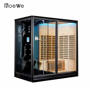 shower room and infrared sauna cabin steam and sauna combo, new style indoor bathroom steam and infrared sauna combine room