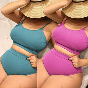 Traje de Baño Sexy de Talla Grande con Top Acolchado y Braguita de Cintura Alta Diseñado para Brindar Confianza y Estilo - Product Image 3