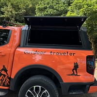 Accessoires tout-terrain : Hardtop en aluminium pour pick-up avec porte-bagages de toit, compatible pour les applications extérieures