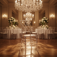 Chaise en cristal détachable avec dossier en acrylique transparent, chaise de mariage d'extérieur, chaise de salle à manger en résine pour hôtels, mariages et événements