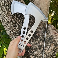 Hache tactique de camping en acier inoxydable pour usage domestique et extérieur, petite, haute dureté, pour couper les os, fendre le bois et abattre les arbres
