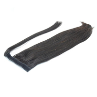 Extensions de cheveux brésiliennes Angelbella, queue de cheval, lisses et soyeuses, couleur 1b #   Queue de cheval à cordon en cheveux humains brésiliens