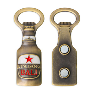ที่เปิดขวดรูปขวดเบียร์วินเทจแบบกำหนดเอง ของที่ระลึกบาหลี บินตัง แม่เหล็กติดตู้เย็น สำหรับที่เปิดขวดโลหะแบบ 3 มิติ - Product Image 1
