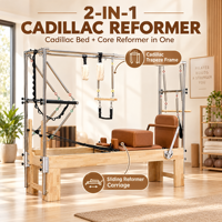 Machine de Pilates Cadillac multifonctionnelle en bois pour l'exercice corporel et l'utilisation en studio de Pilates, avec des bienfaits pour la santé