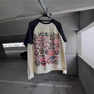 T-shirt oversize en coton premium à manches longues, coupe ample, sublimation, gaufré épais, 100% coton, personnalisable avec des numéros, designs DTF - Product Image 1