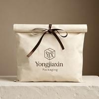 Tas kantong amplop Linen Flap hadiah kanvas logo kustom tas amplop katun kain debu untuk pakaian sepatu dompet Gelang