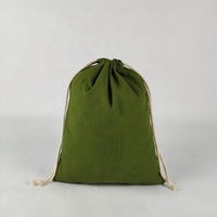 Sac de shopping en toile de coton vert avec logo imprimé personnalisé, sacs à cordon en promotion, sacs cadeaux à cordon pour le rangement de bijoux