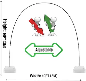 गुब्बारा कट्टर किट के साथ आधार, 10FT विस्तृत उच्च समायोज्य गुब्बारा पानी भरा आधार के साथ खड़े हो जाओ, मैनुअल पंप 50pcs गुब्बारा क्लिप