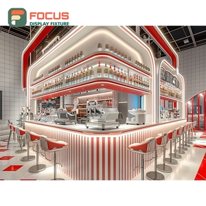 Boutique Coffee Merchandise Display Rack Oak Grain Finish Syrup Bottle Display Area Bean Shop Display Rack - Product Image 5