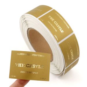 Rouleau d'autocollants en vinyle ronds personnalisés et imperméables – Étiquettes pour produits alimentaires avec impression de logo en feuille d'or et code QR - Product Image 2
