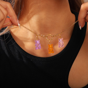 Colgante de oso de resina de colores mixtos para hacer collares, accesorios de joyería DIY - Product Image 4