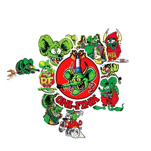 Autocollants décoratifs de dessins animés pour ordinateur portable, skateboard, bagages, voiture, autocollants imperméables de film d'animation Rat Fink, vente directe d'usine - Product Image 3