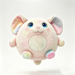 Peluche de ratón redondo personalizado en colores pastel, ratón de peluche suave y esponjoso con forma de arcoíris, almohada suave con forma de bola. - Product Image 4