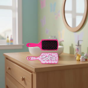 Cepillo de Pelo de Plástico Sofia para Niños de 2 a 4 Años con Diseño de Mariposa, Color Rosa - Product Image 3