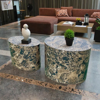 Combinaison d'autocollants 3D P2 MDF haut de gamme de luxe léger Ensemble de table basse Meubles d'art créatif pour le salon