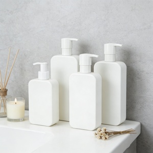 250ml/500ml/350ml Plastic White Flat Square Press Wash <b>Bottle</b> Stock Body Milk <b>Shampoo</b> <b>Bottle</b> for Personal Care Use - Product Image 1