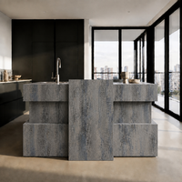 Fournisseur de panneaux muraux en pierre flexibles modernes, carreaux souples artificiels, motif travertin naturel, antidérapants, écologiques, pour l'intérieur