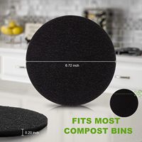 Filtres à charbon de bois pour poubelle à compost de cuisine, filtre à disque en carbone actif de remplacement pour seau à compost de comptoir