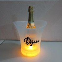 Seau à glace lumineux en plastique grand cadre pour vin de glace seau à LED seau à bière lumineux bar pour boîte de nuit