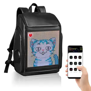 Crelander Fashion LED zaino App Control zaino per Laptop da donna personalizzato fai da te con altoparlante Bluetooth