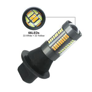 Luces direccionales para automóvil 1156 BA15S T20 3156 66 luces de doble color blanco y amarillo de alto brillo, luces de circulación diurna y luces traseras - Product Image 4