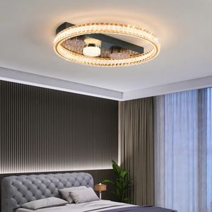 Lampe suspendue moderne en cristal circulaire à LED Nouvelle arrivée en acier inoxydable Décorative intelligente pour la chambre à coucher, la maison et le bureau Plafonnier - Product Image 2