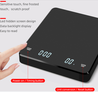 Changxie timbangan kopi cerdas USB, timbangan kopi cerdas Digital espreso Drip kopi memanggang USB 3kg/0.1g hitam akurat dengan Timer
