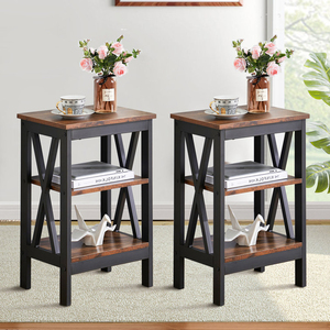 Mid century Vintage Modern Rustic Brown Luxurious Wooden Bedside Night Tea Bed <strong>Side</strong> <strong>Table</strong> <strong>Storage</strong> for Lounge - Product Image 1