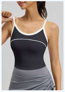 Women Plus Size Lightweight Eco-Friendly Breathable Sports Yoga Top Sports <b>Bra</b> Chest Pad Four-Way <b>Stretch</b> Medium Support - Product Image 2