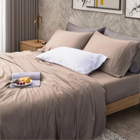 Feuilles de refroidissement en bambou tissu naturel ensemble de literie en bambou style tissé moderne taie d'oreiller en bambou