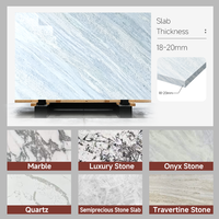 Grande dalle de quartzite bleu cristal moderne, pierre naturelle onyx polie, étanche, pour salle de bain, escalier, villa, salon, hôtel