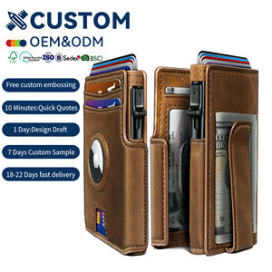 Superventa Cartera Emergente de Aluminio para Hombre con Clip para Billetes, Bloqueo RFID, Cuero de PU y Localizador AirTag - Product Image 1