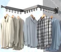 Séchoir Mural Pliable et Rétractable de Haute Qualité pour Serviettes et Vêtements – Étendoir à Linge de Balcon Pliant